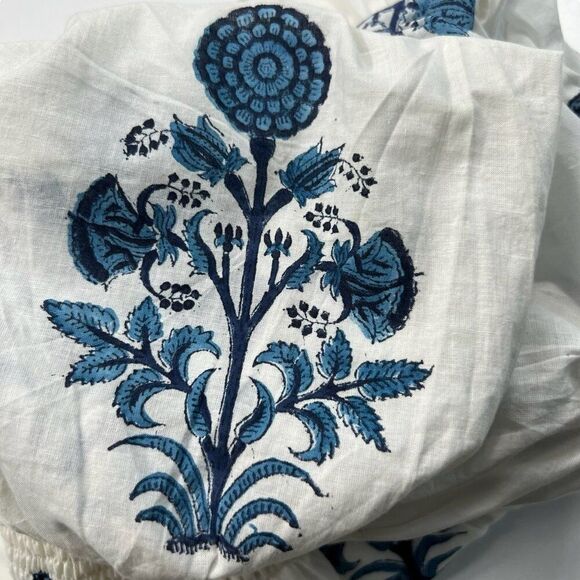 Neve & Noor NWT Elle Fleur De Saphir Midi Dress White and Blue Size XS - Picture 10 of 11